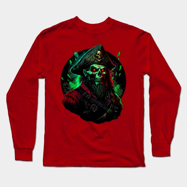 LeChuck's Flaming Voodoo Cannonball Long Sleeve T-Shirt by Mel0n